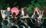 An event at the 2019 Jerusalem Writers Festival at Mishkenot Sha'ananim, which was held in person, unlike the 2020 edition, which was online due to the coronavirus pandemic (Courtesy Writers Festival)
