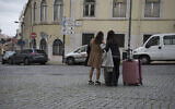 Two Israeli women arrive in Lisbon, Portugal, Feb. 15, 2016. (Cnaan Liphshiz via JTA)