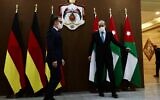 German Foreign Minister Heiko Maas (L) is received by his Jordanian counterpart Ayman Safadi in the Jordanian capital Amman, on June 10, 2020. (Ahmad SHOURA / AFP)