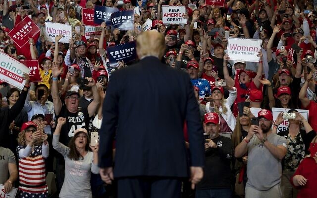 US President Donald Trump arrives to deliver remarks at a rally in Las Vegas, Nevada on February 21, 2020 (JIM WATSON / AFP) US President Donald Trump arrives to deliver remarks at a rally in Las Vegas, Nevada on February 21, 2020 (JIM WATSON / AFP)