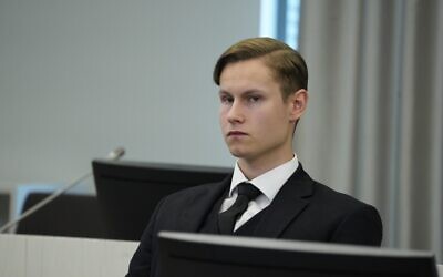 Philip Manshaus is seated in court before being handed his sentence for terrorism and homicide in the Asker and Baerum district court west of Oslo on June 11, 2020. (Photo by Håkon Mosvold Larsen / NTB Scanpix / AFP)