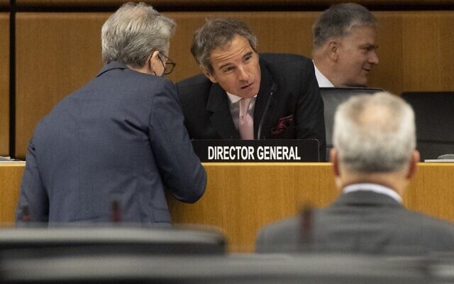 Rafael Grossi, director general of the International Atomic Energy Agency, at a meeting of the Board of Governors of the IAEA at the agency's headquarters in Vienna, Austria, June 15, 2020. (Joe Klamar/ AFP) Rafael Grossi, director general of the International Atomic Energy Agency, at a meeting of the Board of Governors of the IAEA at the agency's headquarters in Vienna, Austria, June 15, 2020. (Joe Klamar/ AFP)