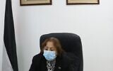 Palestinian Authority Health Minister Mai al-Kaila announces a surge in cases in Hebron on June 17, 2020. (Courtesy: Wafa)