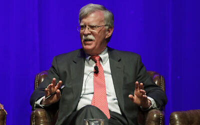 Former US national security adviser John Bolton speaks in Nashville, Tennessee, February 19, 2020. (AP Photo/Mark Humphrey)