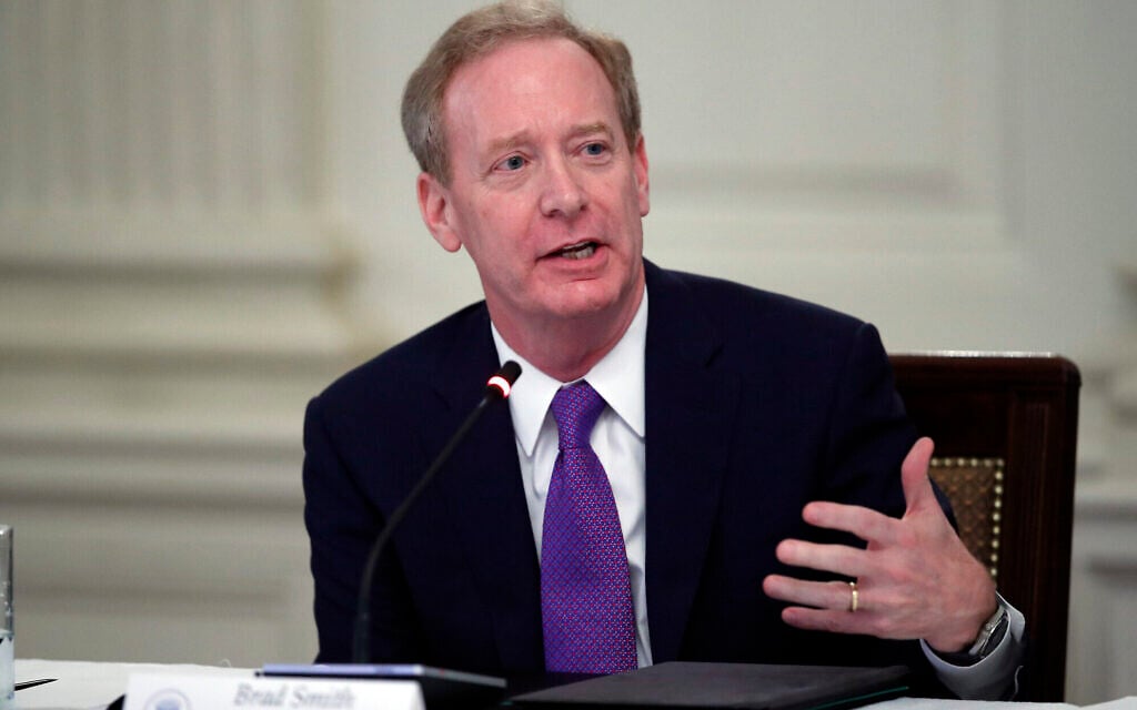 Brad Smith, president of Microsoft, in Washington, on May 29, 2020. (AP Photo/Alex Brandon) Brad Smith, president of Microsoft, in Washington, on May 29, 2020. (AP Photo/Alex Brandon)
