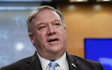 US Secretary of State Mike Pompeo speaks at the State Department in Washington, June 11, 2020. (Yuri Gripas/Pool via AP)