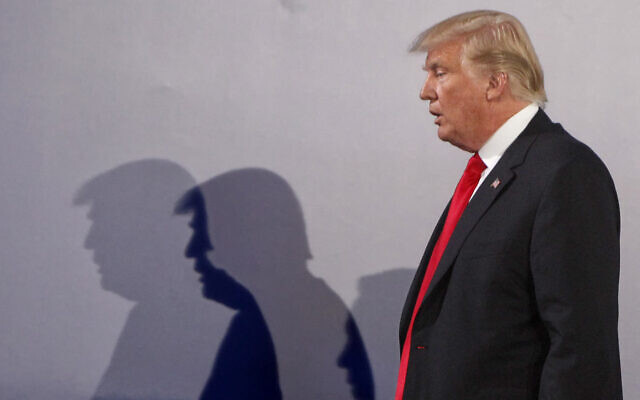 In this Thursday, July 6, 2017 file photo US President Donald Trump casts shadows on the wall at the end of a press conference, in Warsaw, Poland (AP Photo/Czarek Sokolowski/file) In this Thursday, July 6, 2017 file photo US President Donald Trump casts shadows on the wall at the end of a press conference, in Warsaw, Poland (AP Photo/Czarek Sokolowski/file)