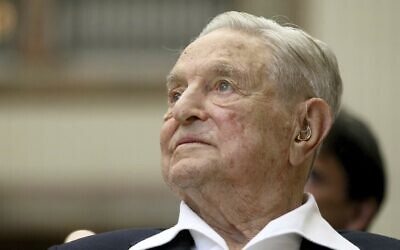 George Soros, founder and chairman of the Open Society Foundations, at the Joseph A. Schumpeter award ceremony in Vienna, Austria, June 21, 2019. (Ronald Zak/AP)