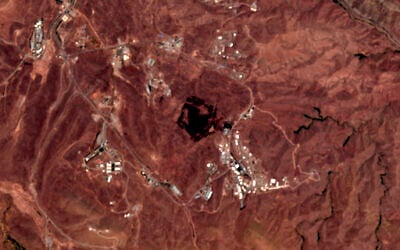The site of an explosion that rattled Iran’s capital, on June 26, 2020 (European Commission via AP)