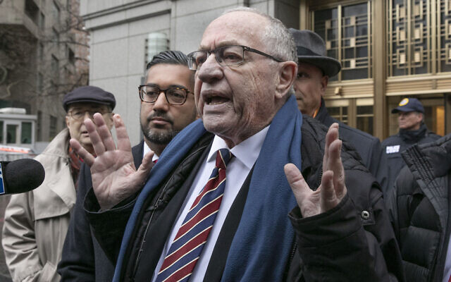 Attorney Alan Dershowitz talks to the press outside federal court in New York, on Monday, December 2, 2019 (AP Photo/Richard Drew) Attorney Alan Dershowitz talks to the press outside federal court in New York, on Monday, December 2, 2019 (AP Photo/Richard Drew)
