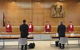 An illustrative photo of Germany's Federal Constitutional Court in Karlsruhe, Germany, May 19, 2020. (Uli Deck/dpa via AP)