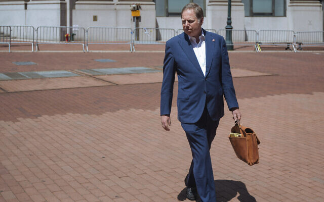 Geoffrey S. Berman, then United States attorney for the Southern District of New York, arrives at his office in New York, June 20, 2020. (Kevin Hagen/AP) Geoffrey S. Berman, then United States attorney for the Southern District of New York, arrives at his office in New York, June 20, 2020. (Kevin Hagen/AP)