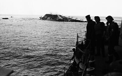 The dramatic and tragic scene as the Lancastria sank on August 3, 1940. (AP Photo)