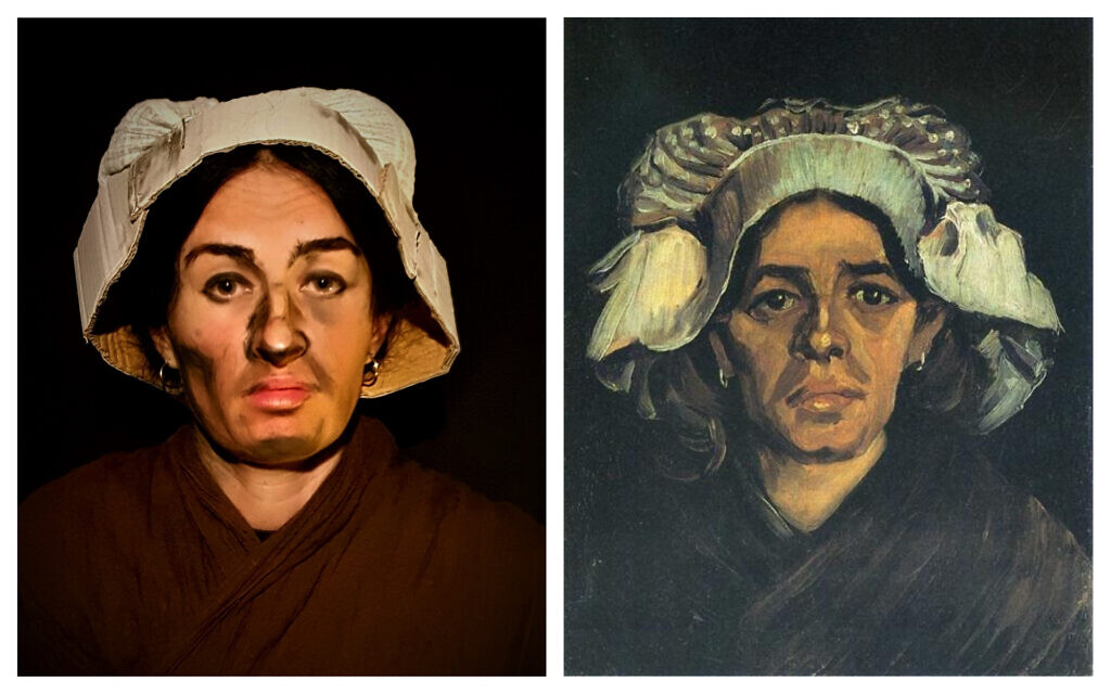Olga De, left, reenacting Van Gogh's Gordina de Groot, right. (Courtesy/ Public domain)