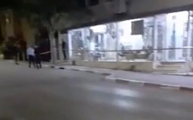 The scene in Baqa al-Gharbiya where a man was fatally stabbed on June 17, 2020. (Screenshot: Ynet)
