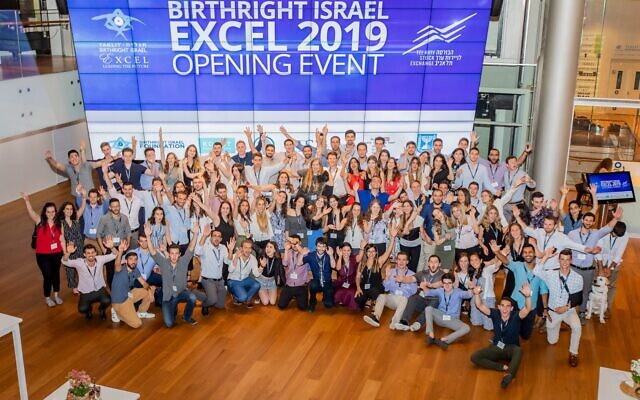 Birthright Excel participants at the opening of their 2019 program, which is taking place virtually in 2020 due to the coronavirus (Courtesy Birthright) Birthright Excel participants at the opening of their 2019 program, which is taking place virtually in 2020 due to the coronavirus (Courtesy Birthright)