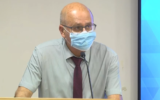 Chezy Levy, the director-general of the Health Ministry, at a press conference at the Health Ministry on June 21, 2020. (Screen capture: Facebook)