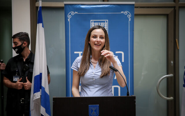 New Minister of Social Equality Meirav Cohen at a ceremony marking her takeover from previous minister Gila Gamliel, held at the Ministry of Social Equality in Jerusalem on May 18, 2020. (Flash90) New Minister of Social Equality Meirav Cohen at a ceremony marking her takeover from previous minister Gila Gamliel, held at the Ministry of Social Equality in Jerusalem on May 18, 2020. (Flash90)