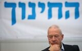 Education Minister Yoav Gallant, at the Ministry of Education in Jerusalem on May 18 2020. (Olivier Fitoussi/Flash90)