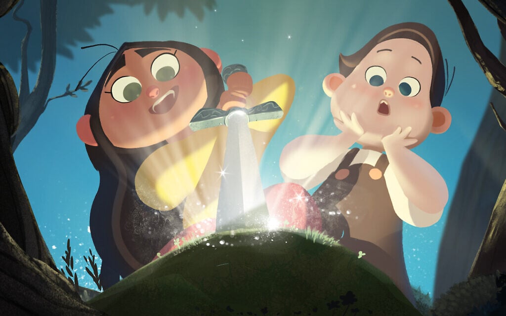 Ranin and Mouize imagine themselves taking part of the adventures they see on screen. (Courtesy of Mayan Engelman & Eliran Peled/Cinema Rex)