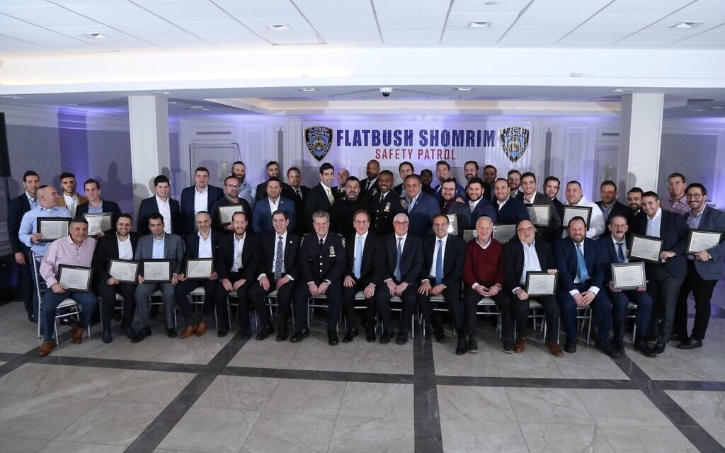 Group photo of the Flatbush Shomrim Safety Patrol. (Courtesy)