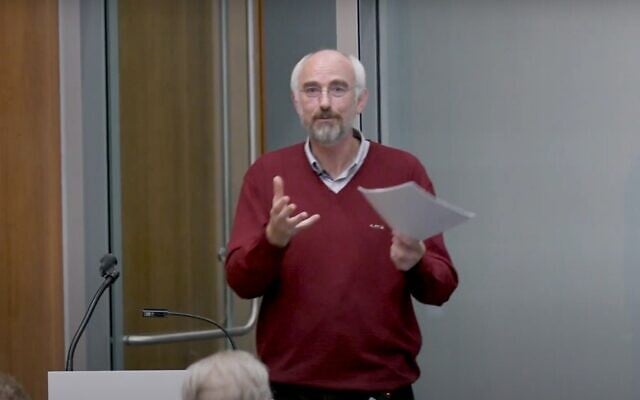 Screen capture from video of Oxford University professor of theology Jan Joosten during a lecture in November 2019. (YouTube) Screen capture from video of Oxford University professor of theology Jan Joosten during a lecture in November 2019. (YouTube)