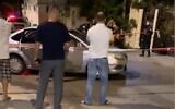 Screen capture from video at the scene where a man was fatally shot in the northern Arab Israeli town of Jatt, June 18, 2020. (Ynet)