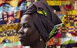 A portrait of an asylum seeker who is part of the Kuchinate arts collective,  exhibited for World Refugee Day, on June 19, 2020 (Courtesy Michael Topyol)