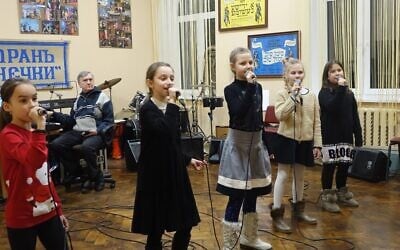 Children sing during a program at the JCC Migdal in Odessa, in this undated photo. (Courtesy Kira Verkhovsky)