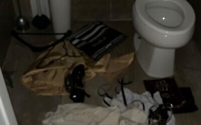 Prayer shawls and tefillin were stuffed into toilets at the Kol Yehouda Sephardic congregation in Montreal. (Courtesy of B'nai Brith Canada)