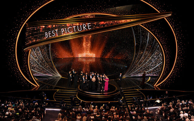 The cast and crew of "Parasite" accept the award for best picture at the Oscars, February 9, 2020, at the Dolby Theatre in Los Angeles. (AP Photo/Chris Pizzello) The cast and crew of "Parasite" accept the award for best picture at the Oscars, February 9, 2020, at the Dolby Theatre in Los Angeles. (AP Photo/Chris Pizzello)