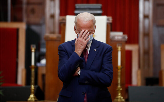 Joe Biden speaks to members of the clergy and community leaders at Bethel AME Church in Wilmington, Delaware, June 1, 2020. (AP/Andrew Harnik) Joe Biden speaks to members of the clergy and community leaders at Bethel AME Church in Wilmington, Delaware, June 1, 2020. (AP/Andrew Harnik)