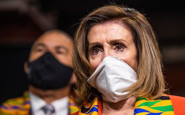 House Speaker Nancy Pelosi of California at a news conference unveiling police reform on Capitol Hill in Washington, June 8, 2020. (AP/Manuel Balce Ceneta) House Speaker Nancy Pelosi of California at a news conference unveiling police reform on Capitol Hill in Washington, June 8, 2020. (AP/Manuel Balce Ceneta)
