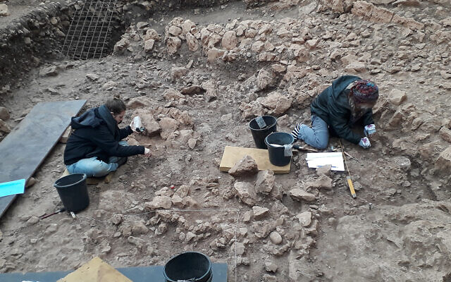 Researchers with the University of Haifa dig up Natufian remains in the Mount Carmel area of northern Israel. (Courtesy/Reuven Yeshurun, University of Haifa) Researchers with the University of Haifa dig up Natufian remains in the Mount Carmel area of northern Israel. (Courtesy/Reuven Yeshurun, University of Haifa)