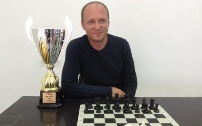 Andrei Gurbanov, a chess player from Haifa who won second place in the May 2020 World Chess Championship for disabled players held online due to the coronavirus (Courtesy Lior Aizenberg)