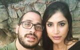 This undated photo released by the Shin Bet security service on June 30, 2020, shows Arab Israeli citizen Beirut Hamoud (R) and her husband Bilal Bizari. The Shin Bet accused the two of working to recruit two residents of Majd al-Krum, Hamoud's hometown, for the Hezbollah terror group. (Shin Bet)