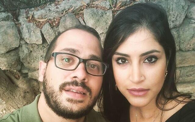This undated photo released by the Shin Bet security service on June 30, 2020, shows Arab Israeli citizen Beirut Hamoud (R) and her husband Bilal Bizari. The Shin Bet accused the two of working to recruit two residents of Majd al-Krum, Hamoud's hometown, for the Hezbollah terror group. (Shin Bet) This undated photo released by the Shin Bet security service on June 30, 2020, shows Arab Israeli citizen Beirut Hamoud (R) and her husband Bilal Bizari. The Shin Bet accused the two of working to recruit two residents of Majd al-Krum, Hamoud's hometown, for the Hezbollah terror group. (Shin Bet)