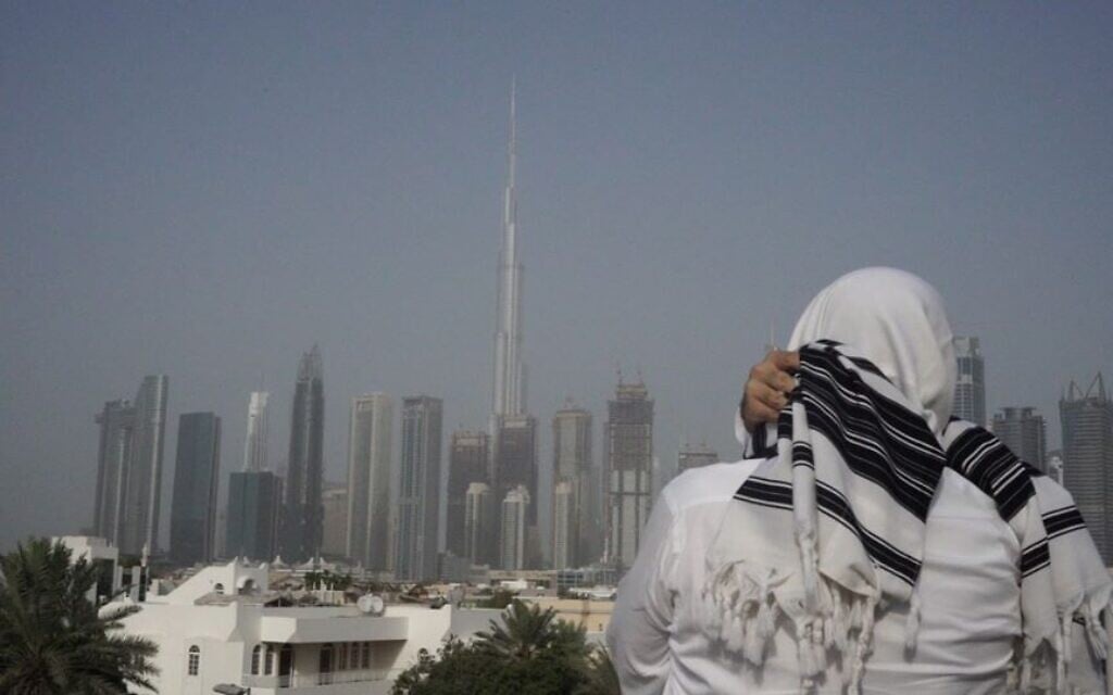 A screenshot from a video on the Facebook page of the 'Jewish Community of the UAE' (Facebook) A screenshot from a video on the Facebook page of the 'Jewish Community of the UAE' (Facebook)