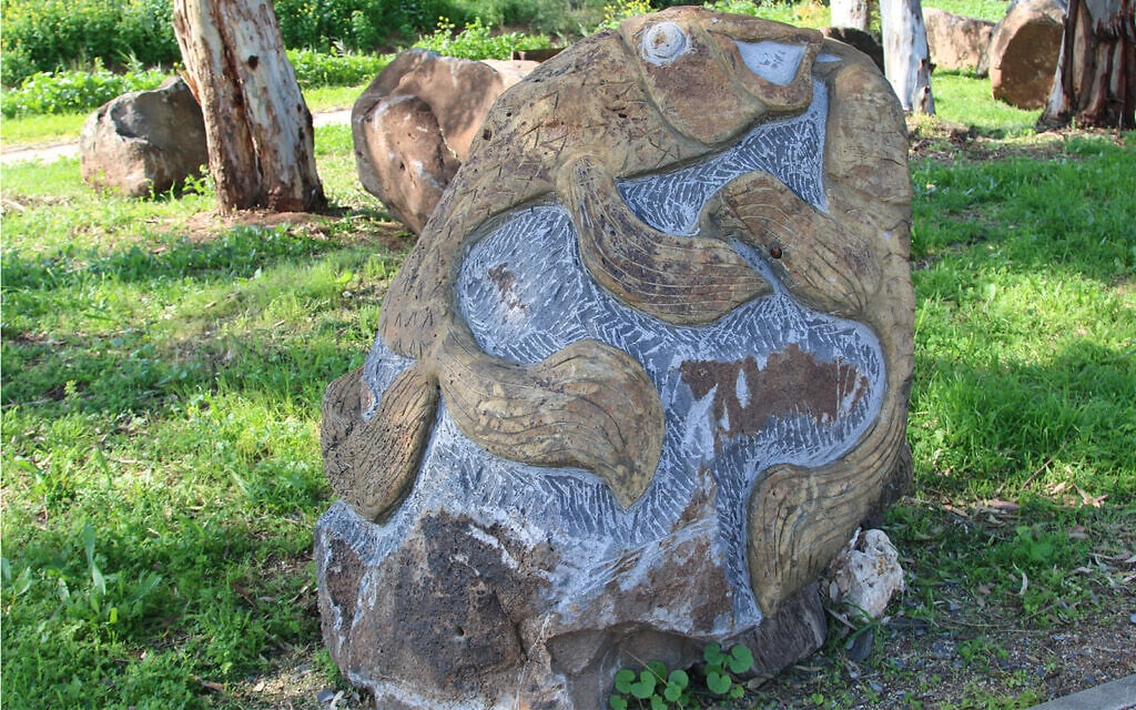 A sculpture by Yuval Lupan in Kibbutz Ginossar on the Sea of Galilee. (Shmuel Bar-Am)