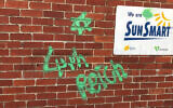 The vandalism at Middle Park Kindergarten in Albert Park. (via Australian Jewish News)