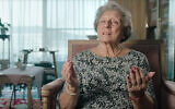 Holocaust survivor Regina Sluszny tells VRT about her feelings toward Israel during filming in 2019 for the Belgian documentary 'Children of the Holocaust.' (VRT via JTA)
