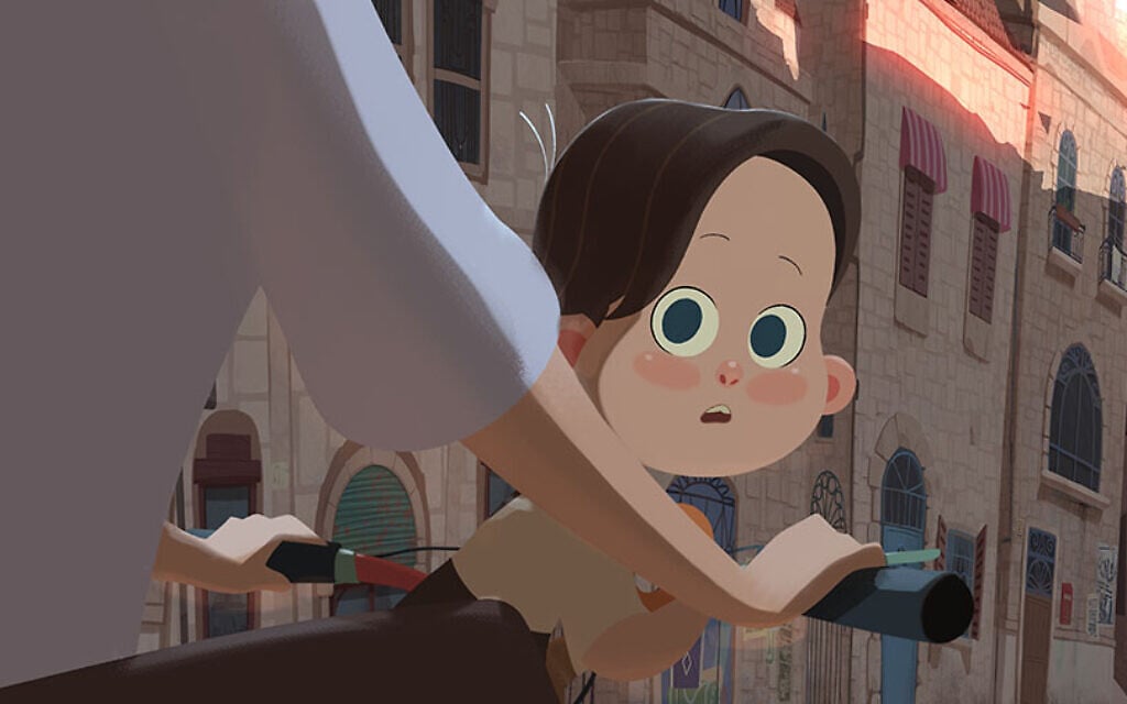 Mouize rides to Cinema Rex with his father in 'Cinema Rex.' (Courtesy of Mayan Engelman & Eliran Peled/Cinema Rex)