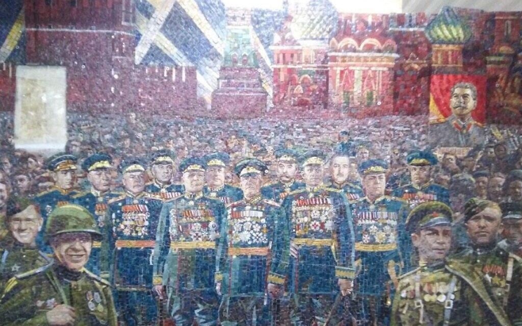 Stalins portrait can be seen in this mural that was set to be unveiled in the  Cathedral of Russian Armed Forces. (Courtesy MBH Media)