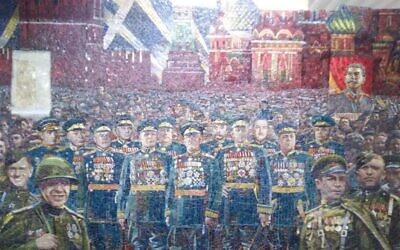 Stalins portrait can be seen in this mural that was set to be unveiled in the  Cathedral of Russian Armed Forces. (Courtesy MBH Media)