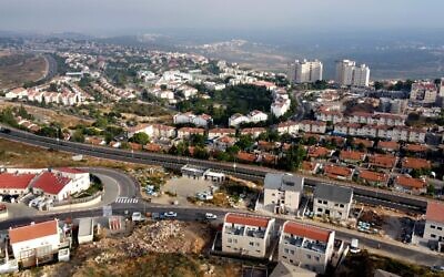 A view of the Israeli settlement of Ariel in the West Bank, on July 1, 2020. (Jack Guez/AFP)