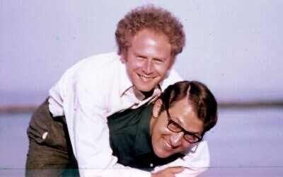 Art Garfunkel and Sandy Greenberg in the 1970s. (Courtesy of Greenberg/ via JTA)