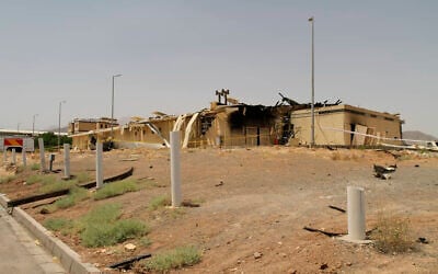 A building Iran claims was damaged by a fire at the Natanz uranium enrichment facility some 200 miles (322 kilometers) south of Tehran, on July 2, 2020. (Atomic Energy Organization of Iran via AP)