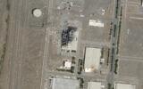 The aftermath of an explosion and a fire at an advanced centrifuge assembly plant at Iran's Natanz nuclear site, July 5, 2020. (Planet Labs Inc. via AP)