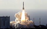 An H-IIA rocket with United Arab Emirates' Mars orbiter Hope lifts off from Tanegashima Space Center in Kagoshima, southern Japan Monday, July 20, 2020. (Hiroki Yamauchi/Kyodo News via AP)