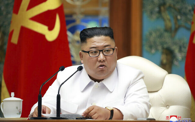 In this photo provided by the North Korean government, North Korean leader Kim Jong Un attends an emergency Politburo meeting in Pyongyang, North Korea, July 25, 2020. (Korean Central News Agency/Korea News Service via AP) In this photo provided by the North Korean government, North Korean leader Kim Jong Un attends an emergency Politburo meeting in Pyongyang, North Korea, July 25, 2020. (Korean Central News Agency/Korea News Service via AP)